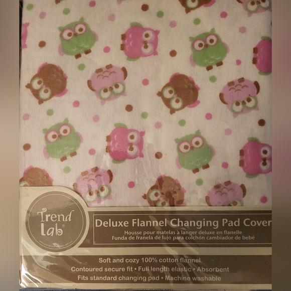 Trend Lab Deluxe Flannel Changing Pad Cover with Owls. Brand New. - Picture 3 of 4